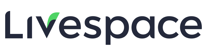 Logo Livespace — granatowe, poziome