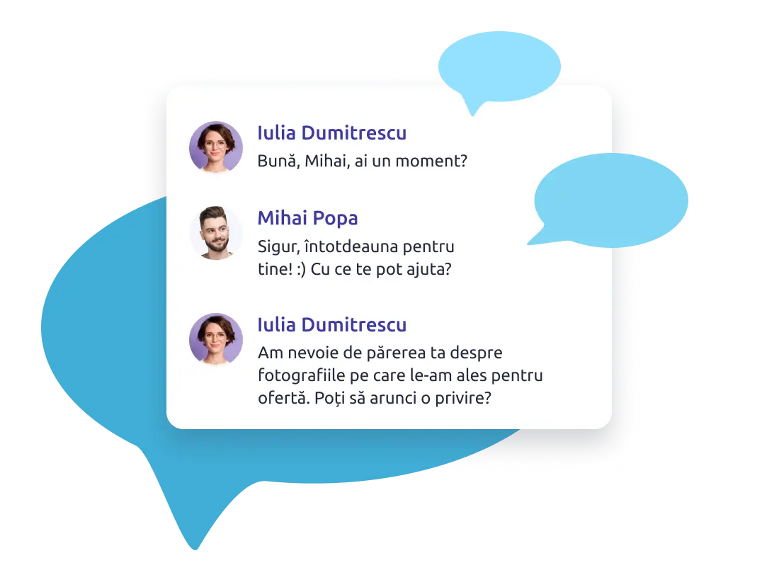 Chat live pentru comunicare internă rapidă
