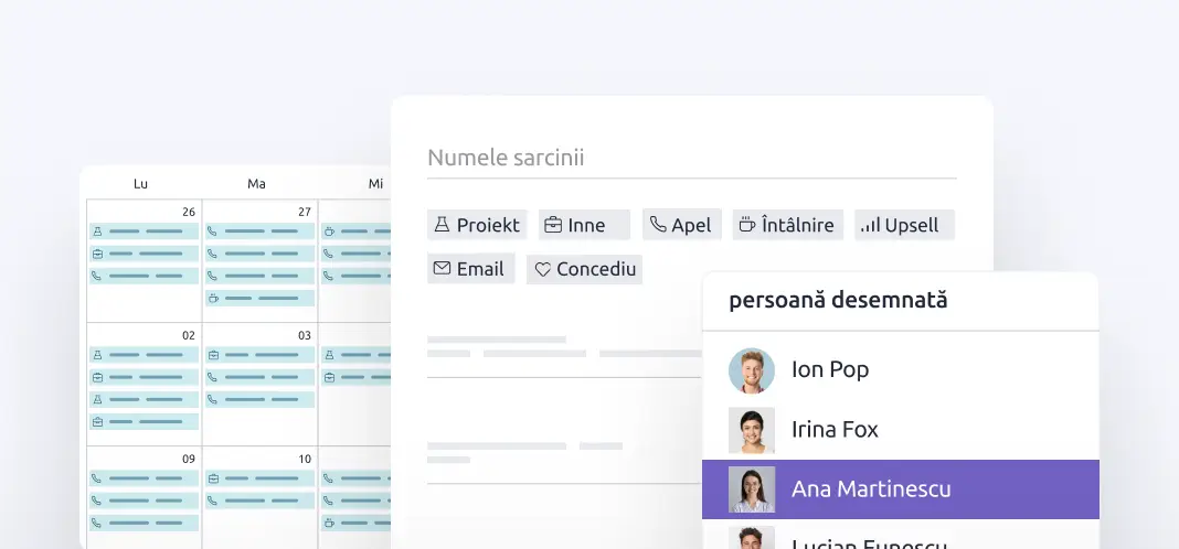 Gestionare sarcini vânzări