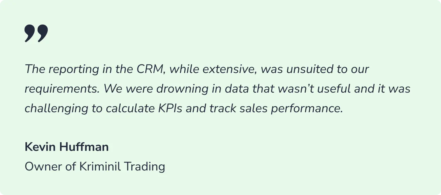 choosing a CRM; quote from Kevin Huffmann