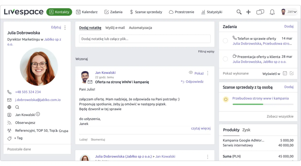 moduł zarządzania relacjami z klientami w programie CRM