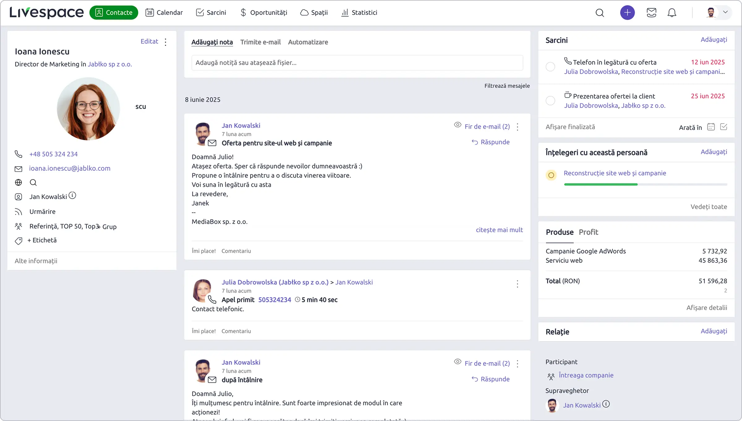Modulul de management al relațiilor cu clienții în programul CRM