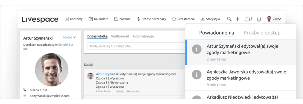 zarządzanie zgodami marketingowymi RODO w systemie CRM