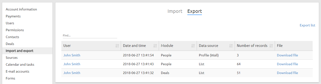 Data export - how to save a Livespace list to an Excel file ...