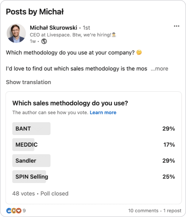 Sales Methodology Survey